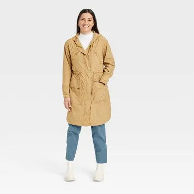 A New Day Women's Hooded Rain Coat - Water-Resistant, Full-Length, with Pockets A New DayBullseye Deals