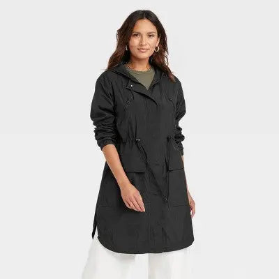 A New Day Women's Hooded Rain Coat - Water-Resistant, Full-Length, with Pockets A New DayBullseye Deals