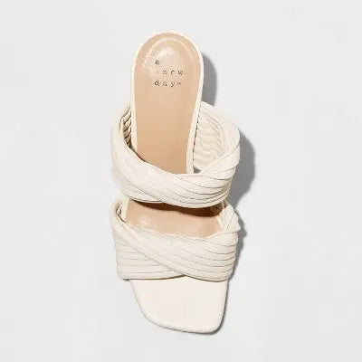 A New Day Women's Jessa Mule Heels 3.25in Block Heel Cushioned Insole Square Toe A New DayBullseye Deals