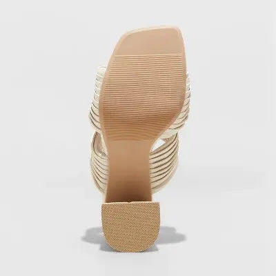 A New Day Women's Jessa Mule Heels 3.25in Block Heel Cushioned Insole Square Toe A New DayBullseye Deals