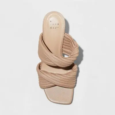 A New Day Women's Jessa Mule Heels 3.25in Block Heel Cushioned Insole Square Toe A New DayBullseye Deals