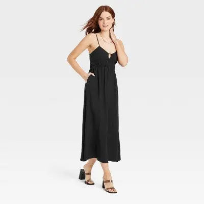 A New Day Women's Spaghetti Strap Midi Slip Dress Sundress A New DayBullseye Deals