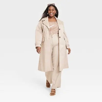 A New Day Women's Statement Trench Coat Cotton Twill Taffeta Lining Below Knee Length A New DayBullseye Deals