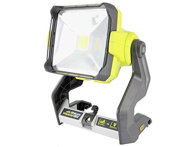 Open Box - Ryobi P721 One+ 1,800 Lumen 18V Hybrid AC and Lithium Ion Powered Flat Standing LED Work Light with Onboard Mounting Options (Battery and Extension Cord Not Included, Light Only) RyobiBullseye Deals
