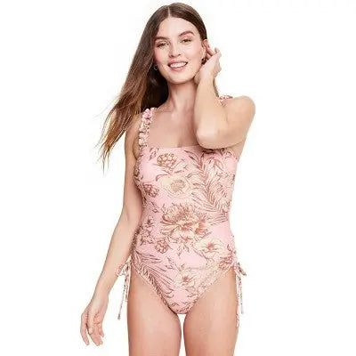 Kona Sol Garden Floral Bandeau One-Piece Swimsuit - Secondipity