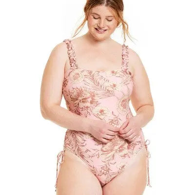 Kona Sol Garden Floral Bandeau One-Piece Swimsuit - Secondipity