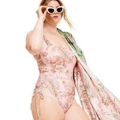 Kona Sol Garden Floral Bandeau One-Piece Swimsuit - Secondipity