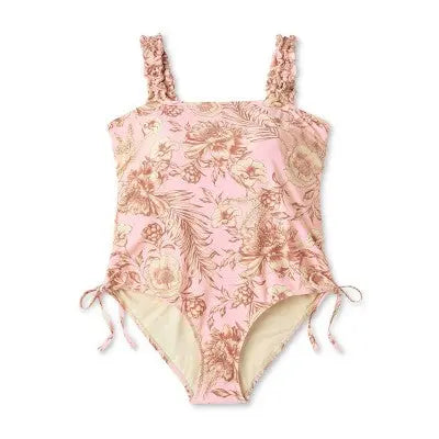 Kona Sol Garden Floral Bandeau One-Piece Swimsuit - Secondipity