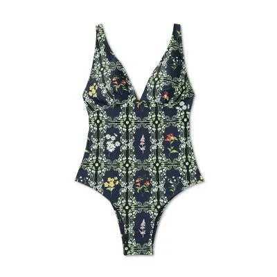 Agua Bendita Women's V Neck Low Back One Piece Swimsuit Cheeky Swimwear Agua Bendita x TargetBullseye Deals