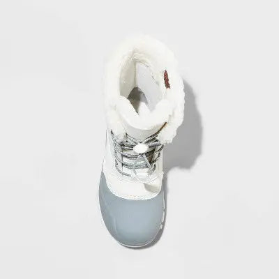 All In Motion Kids Leather Faux Fur Lace-Up Ankle Winter Boots Waterproof All in MotionBullseye Deals