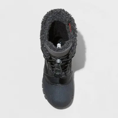 All In Motion Kids Leather Faux Fur Lace-Up Ankle Winter Boots Waterproof All in MotionBullseye Deals