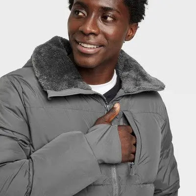 All In Motion Men's Winter Hooded Wind-Resistant Heavyweight Puffer Jacket All in MotionBullseye Deals