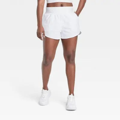 All In Motion Women's High Waist Crinkle Shorts Running Sports Shorts UPF 50+ All in MotionBullseye Deals
