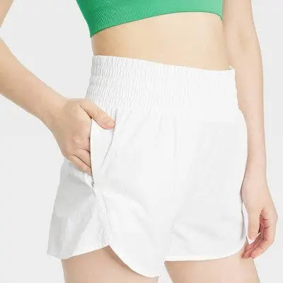 All In Motion Women's High Waist Crinkle Shorts Running Sports Shorts UPF 50+ All in MotionBullseye Deals