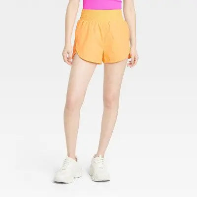 All In Motion Women's High Waist Crinkle Shorts Running Sports Shorts UPF 50+ All in MotionBullseye Deals