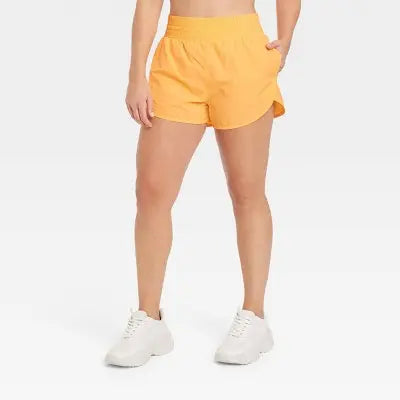 All In Motion Women's High Waist Crinkle Shorts Running Sports Shorts UPF 50+ All in MotionBullseye Deals