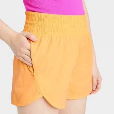 All In Motion Women's High Waist Crinkle Shorts Running Sports Shorts UPF 50+ All in MotionBullseye Deals