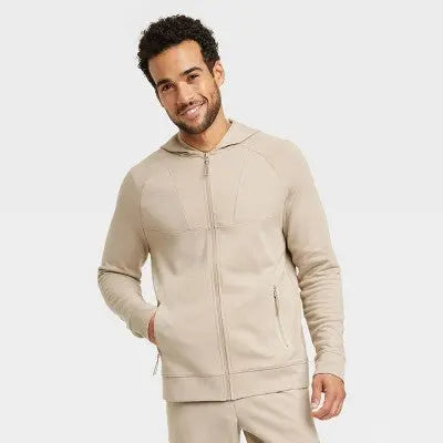 All in Motion Men's Ponte Full-Zip Hoodie with Mesh Lining All in Motion