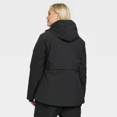 All in Motion Women's Winter Jacket Wind Resistant Attached Hood Zipper Pockets - Secondipity