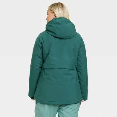 All in Motion Women's Winter Jacket Wind Resistant Attached Hood Zipper Pockets - Secondipity