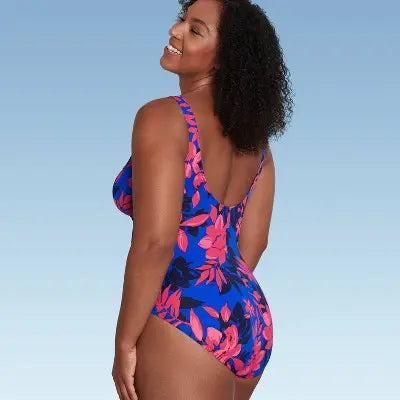 Aqua Green UPF 50 Cinch-Front One Piece Swimsuit: Fun Flattering Sun-Protected Aqua GreenBullseye Deals