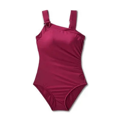 Aqua Green Women's Asymmetrical One Piece Swimsuit Full Coverage UPF 50+ Aqua GreenBullseye Deals