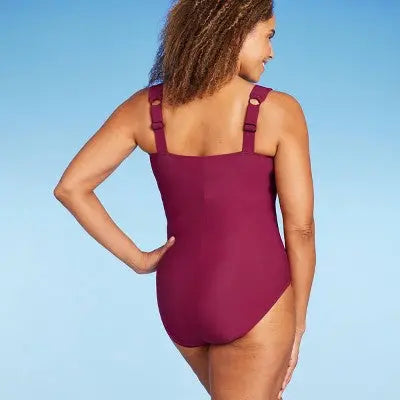 Aqua Green Women's Asymmetrical One Piece Swimsuit Full Coverage UPF 50+ Aqua GreenBullseye Deals