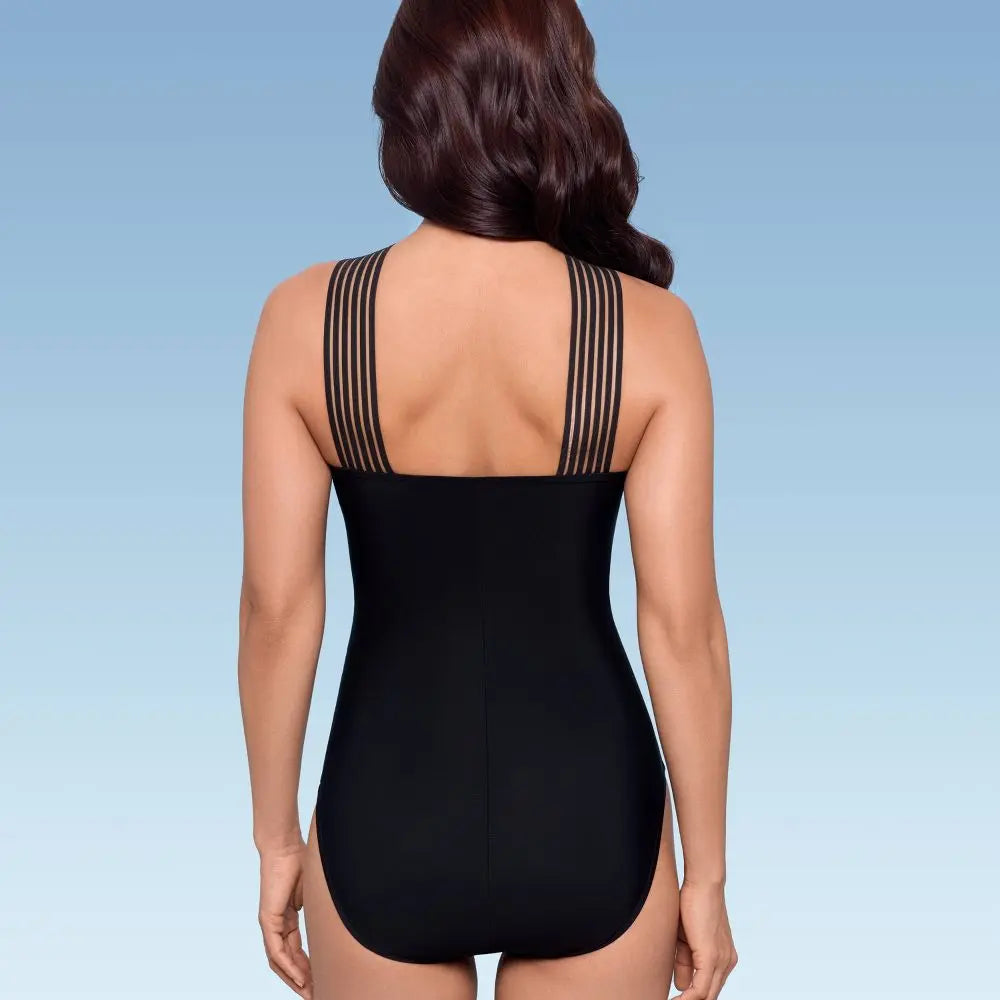 Aqua Green Women's Crossover Neck One Piece Swimsuit UPF 50+ Aqua GreenBullseye Deals