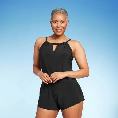Aqua Green Women's Swim Romper One Piece Swimsuit with Pocket UPF 50+ Aqua GreenBullseye Deals