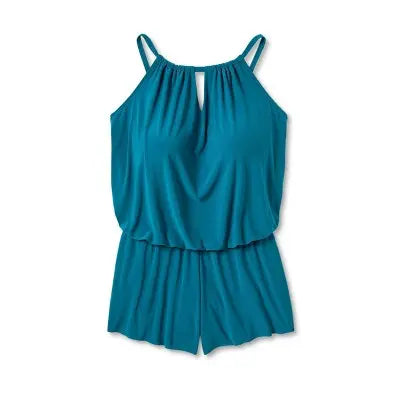 Aqua Green Women's Swim Romper One Piece Swimsuit with Pocket UPF 50+ Aqua GreenBullseye Deals