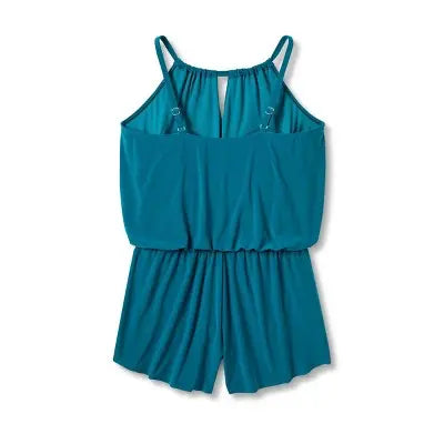 Aqua Green Women's Swim Romper One Piece Swimsuit with Pocket UPF 50+ Aqua GreenBullseye Deals