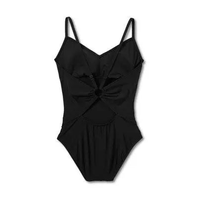 Aqua Green Women's UPF 50 Ring Back V-Neck One Piece Swimsuit Aqua GreenBullseye Deals