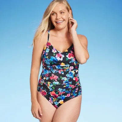 Aqua Green Women's UPF 50 Ring Back V-Neck One Piece Swimsuit Aqua GreenBullseye Deals