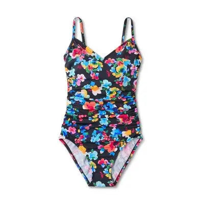 Aqua Green Women's UPF 50 Ring Back V-Neck One Piece Swimsuit Aqua GreenBullseye Deals