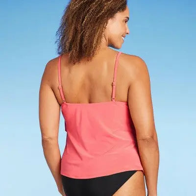 Aqua Green Women's UPF 50 Tiered Tankini Top Sewn-in Cups, Flattering Ruffles Aqua GreenBullseye Deals