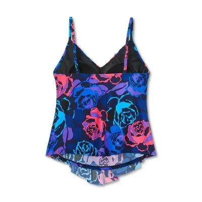 Aqua Green Women's UPF 50 Tiered Tankini Top Sewn-in Cups, Flattering Ruffles Aqua GreenBullseye Deals