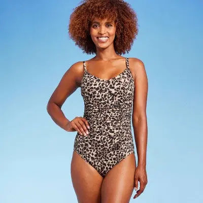 Aqua Green Women's V-Neck One Piece Swimsuit Tummy Control UPF 50+ Swimwear Aqua GreenBullseye Deals