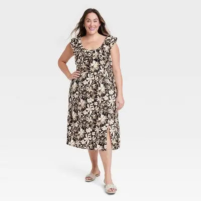 Ava & Viv Women's Ruffle Midi Empire Waist Summer Dress Ava & VivBullseye Deals