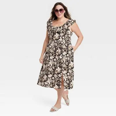 Ava & Viv Women's Ruffle Midi Empire Waist Summer Dress Ava & VivBullseye Deals