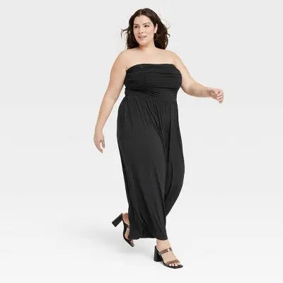 Ava & Viv Women's Strapless Bandeau Jumpsuit Off-The-Shoulder Ava & VivBullseye Deals