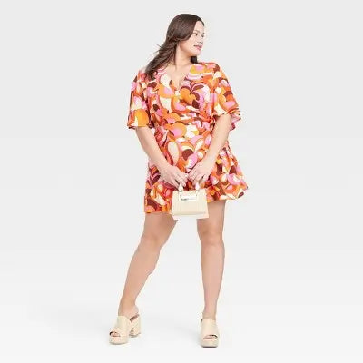 Ava & Viv Women's Tie Waist Romper | V-Neck, Flutter Sleeves, Lightweight Fabric Ava & VivBullseye Deals