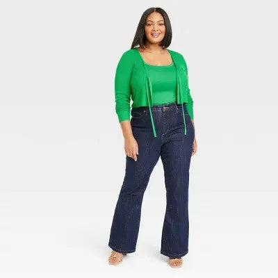 Ava & Viv Womens Plus High Rise Regular Fit Flare Leg Full Jeans Midweight Ava & VivBullseye Deals