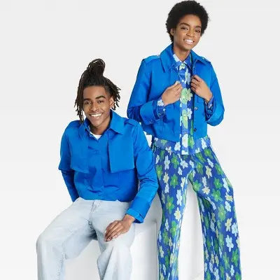 Black History Month Sammy B Adult Cropped Shacket - Blue, Stylish and Bold Target x Sammy BBullseye Deals