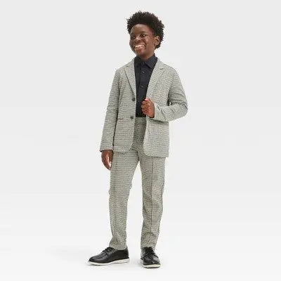 Cat & Jack Boys' Houndstooth Knit Blazer, Notched Lapel, Button Front Cat & Jack