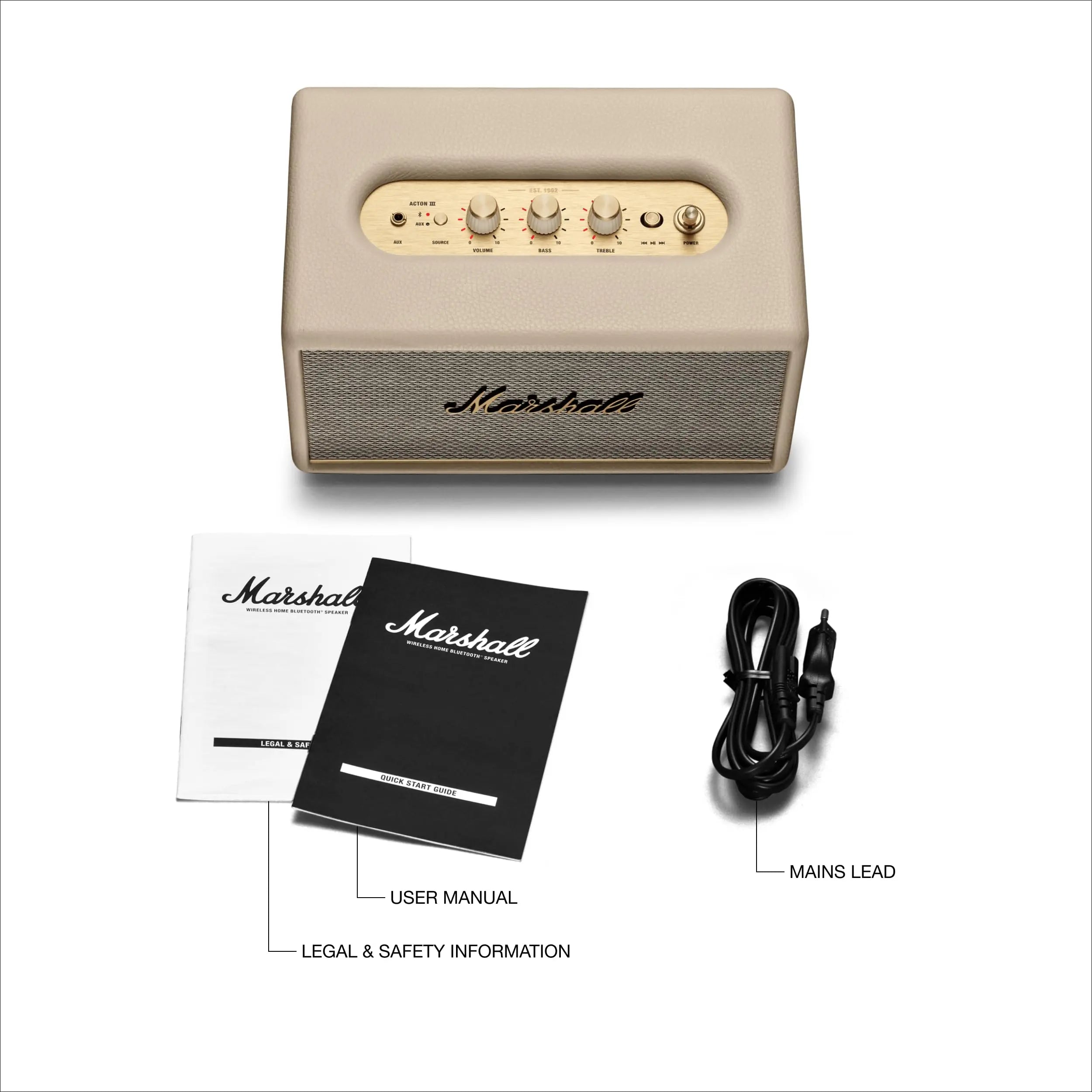 Certified Refurbished - Marshall Acton III Bluetooth Speaker (Cream) MarshallBullseye Deals