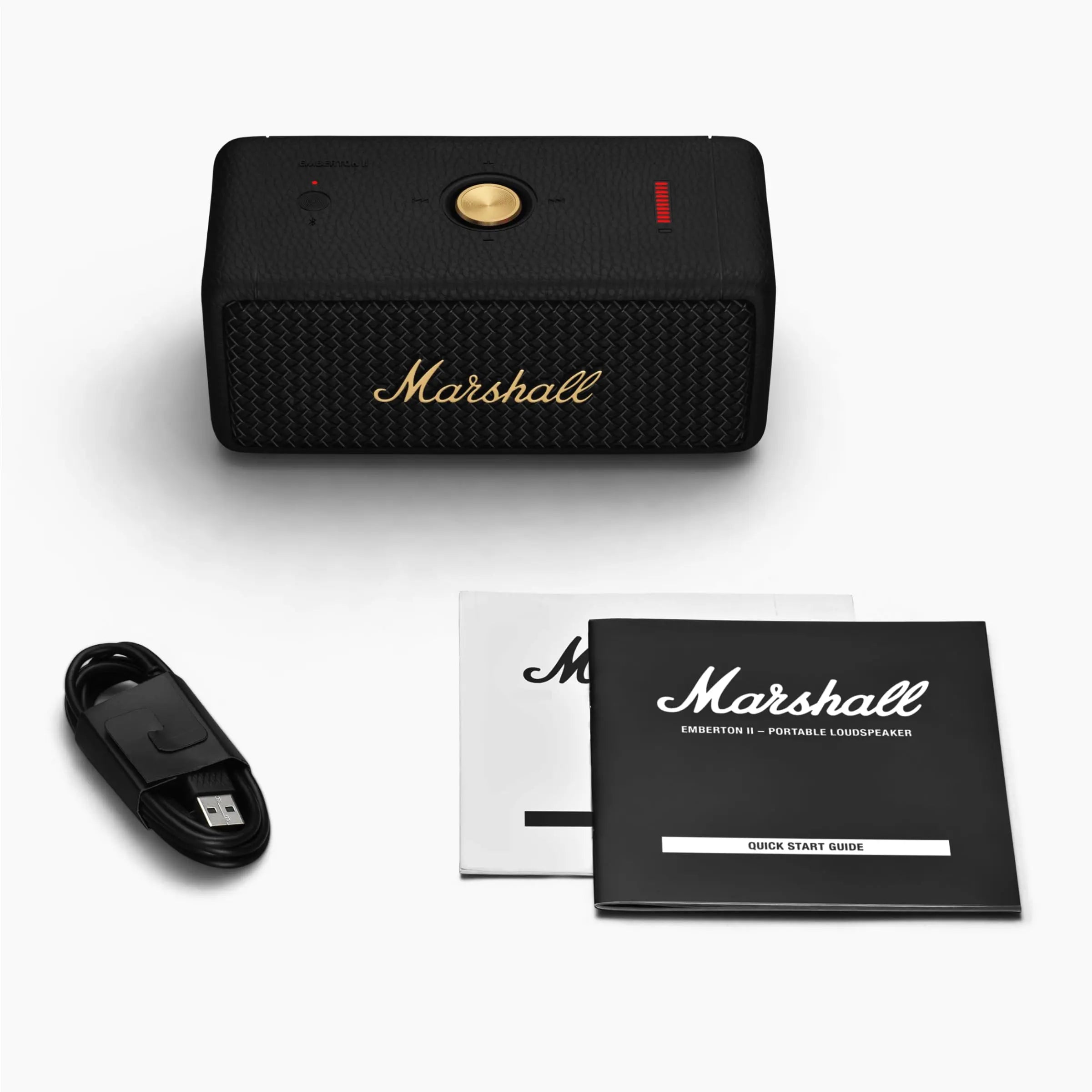 Certified Refurbished - Marshall - Emberton II BT Portable Speaker - Black & Brass MarshallBullseye Deals