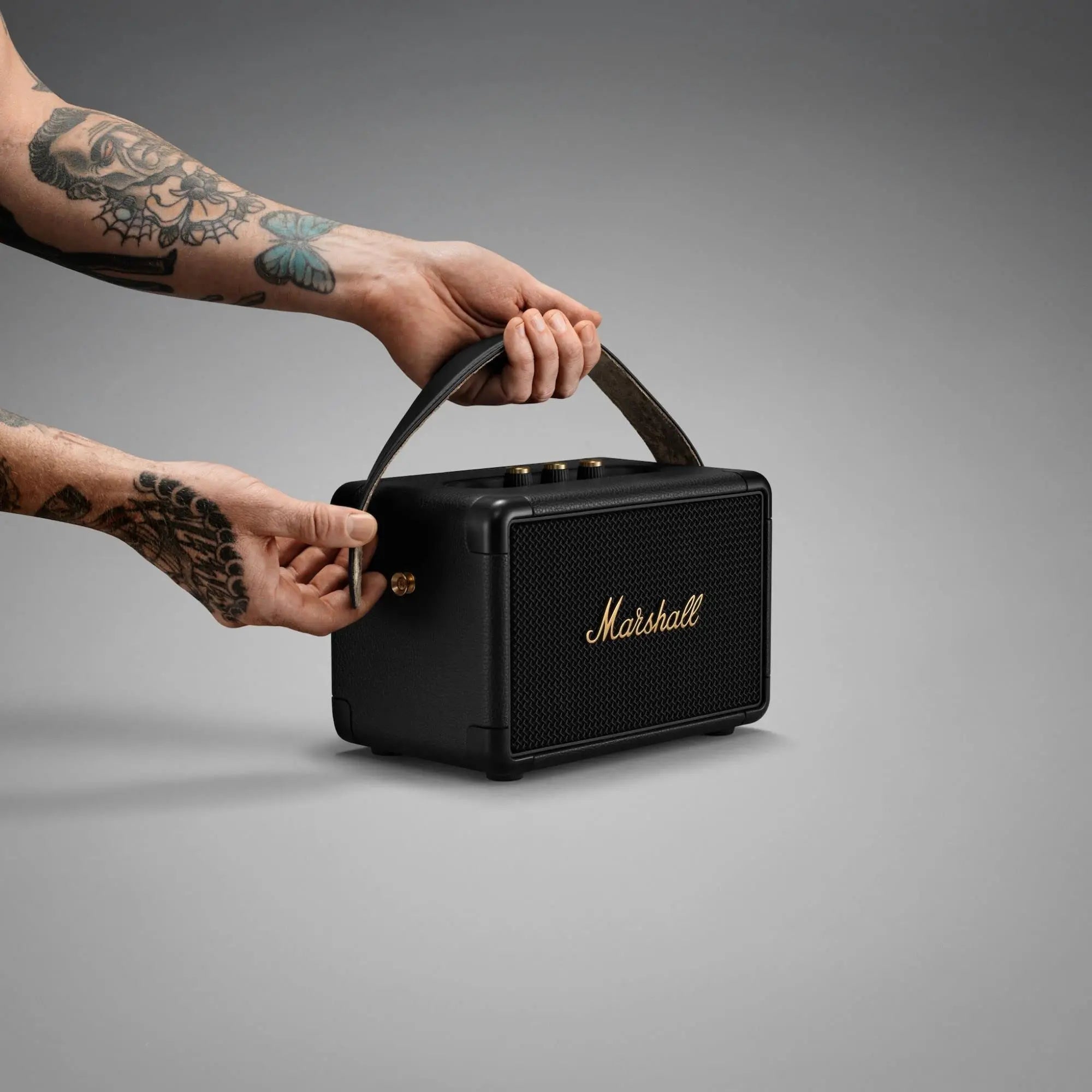 Certified Refurbished - Marshall Kilburn II Portable Bluetooth Speaker, Black and Brass MarshallBullseye Deals