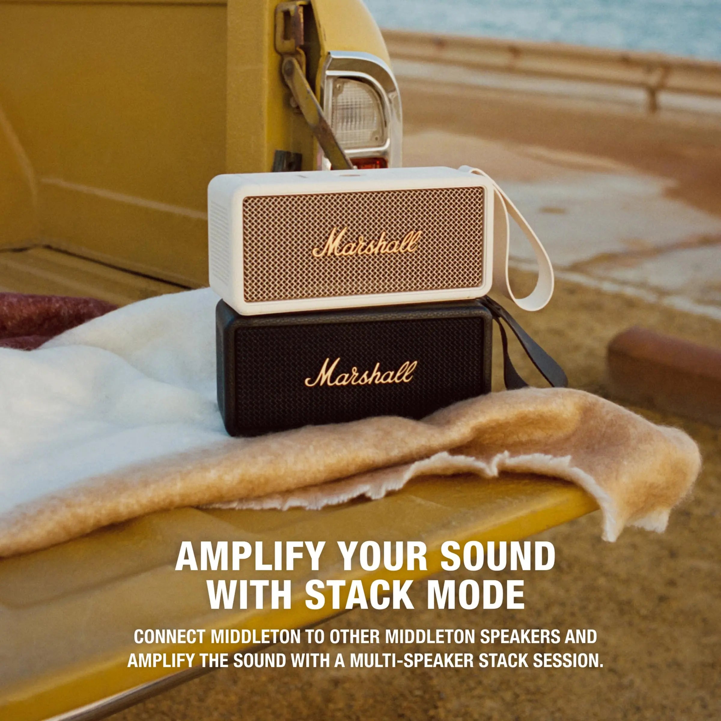 Certified Refurbished - Marshall Middleton Portable Bluetooth Speaker - Cream MarshallBullseye Deals