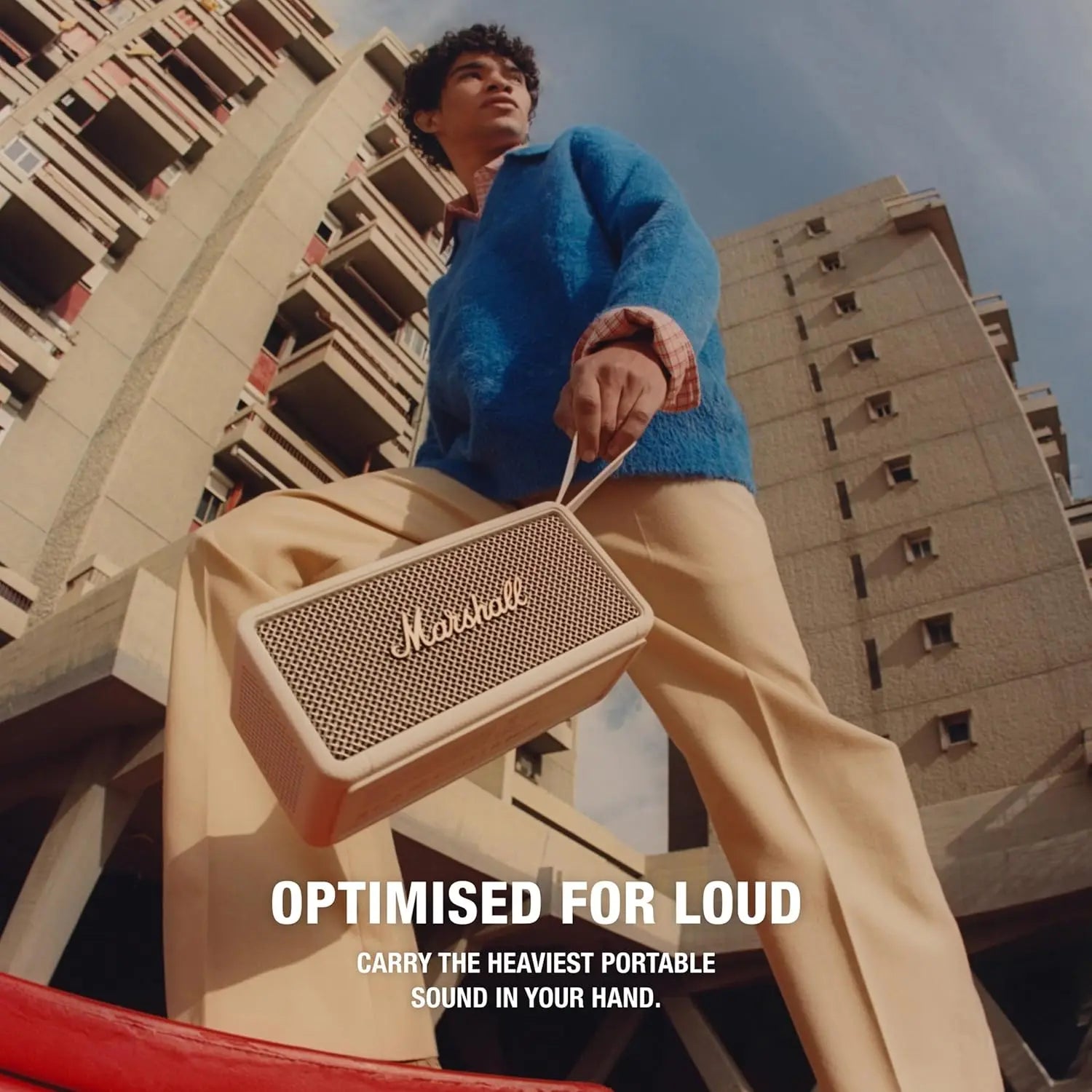 Certified Refurbished - Marshall Middleton Portable Bluetooth Speaker - Cream MarshallBullseye Deals