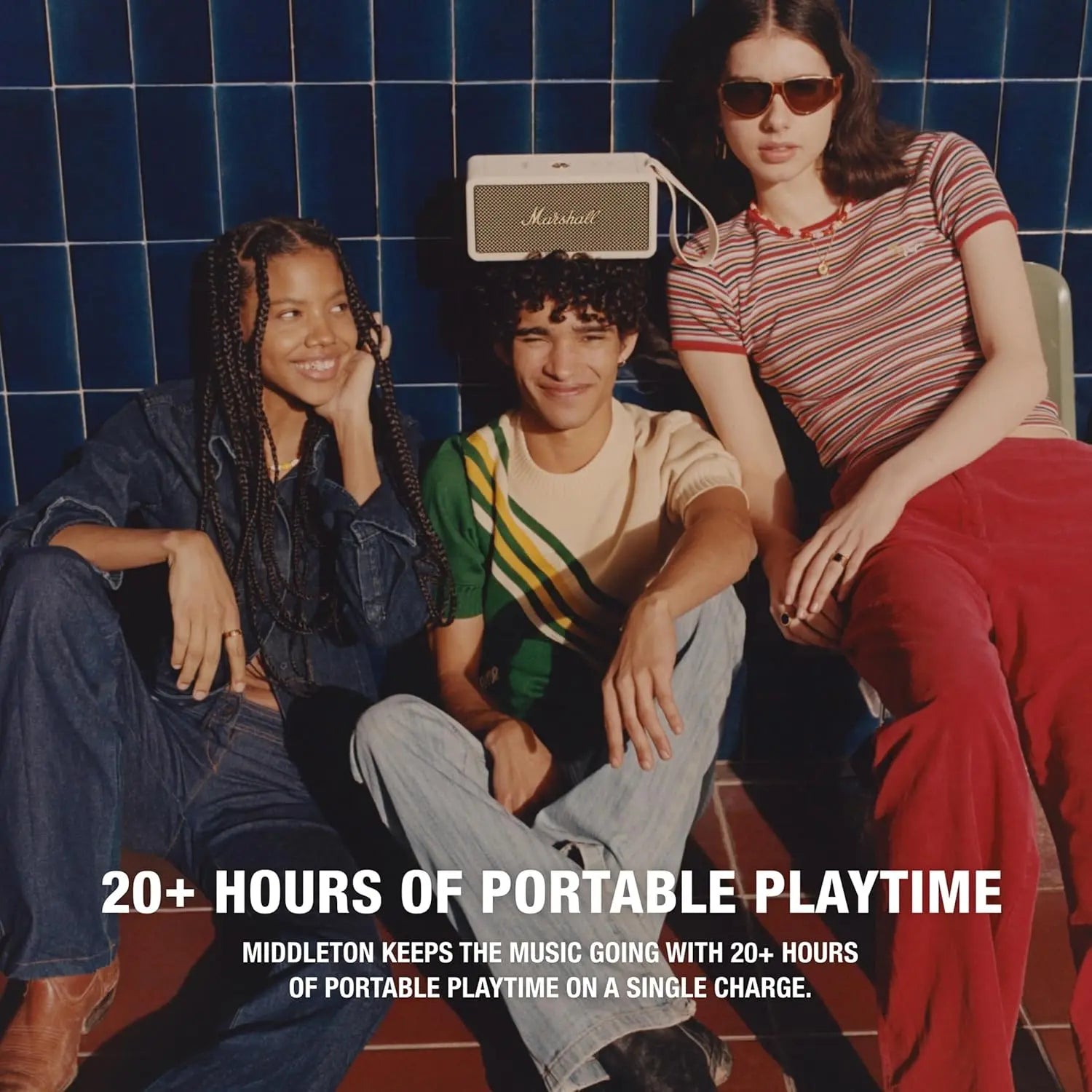 Certified Refurbished - Marshall Middleton Portable Bluetooth Speaker - Cream MarshallBullseye Deals